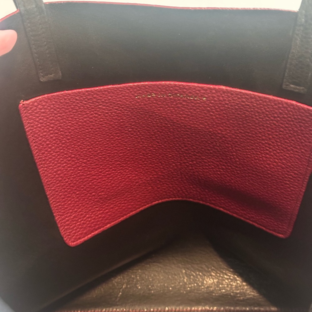 Kate Spade Leather Tote Bag in Dark Red with Black Bow - Picture 9 of 11